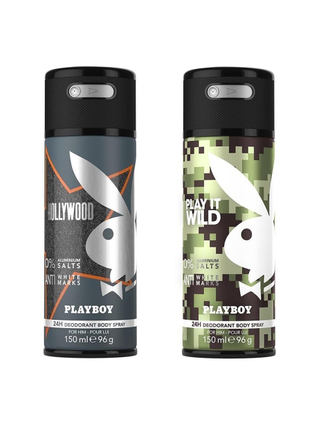 

Playboy Men Set of 2 Hollywood + Wild Fragrance Gift Set, Grey