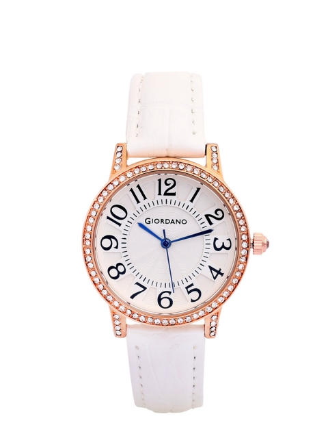 

GIORDANO Women White & Rose Gold Analogue Watch C2131-02