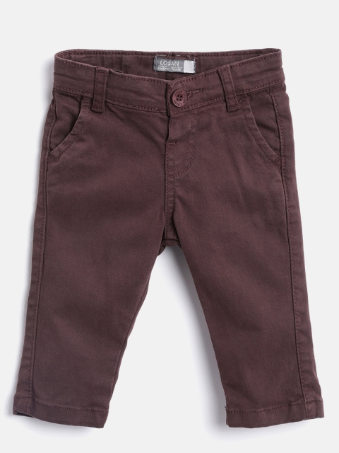 

Losan Boys Burgundy Regular Fit Solid Chinos