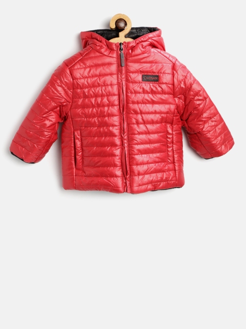 

Losan Boys Red & Black Hooded Reversible Puffer Jacket