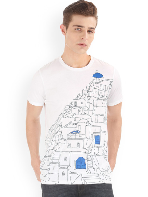 

Arrow Sport Men White Printed Round Neck T-shirt