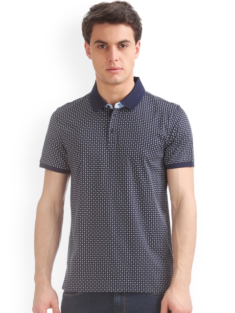 

Arrow Sport Men Navy Blue Printed Polo Collar T-shirt