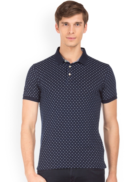 

Arrow Sport Men Navy Blue Printed Polo Collar Pure Cotton T-shirt