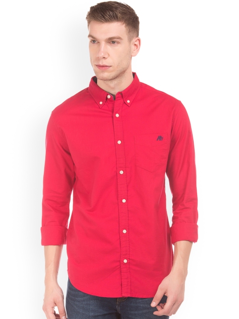 

Aeropostale Men Red & Red Regular Fit Solid Casual Shirt