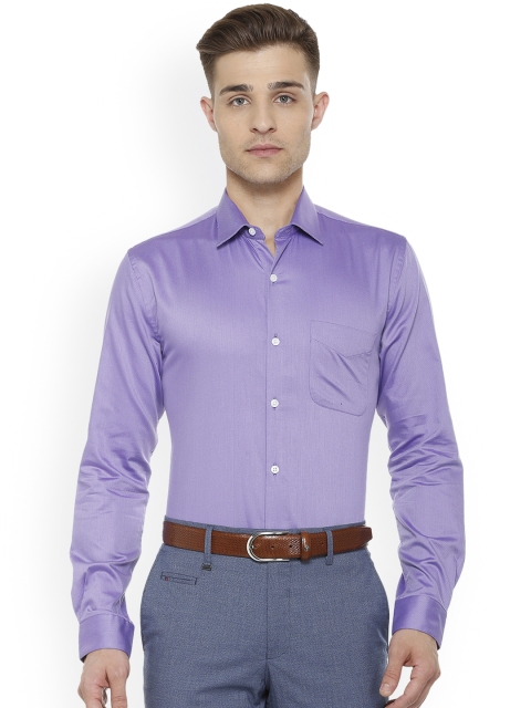 

Peter England Elite Men Purple Slim Fit Solid Formal Shirt