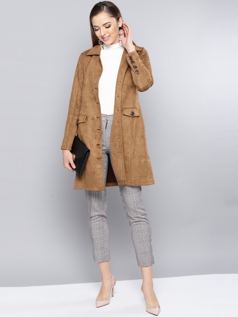 

Harpa Women Tan Solid Longline Tailored Jacket