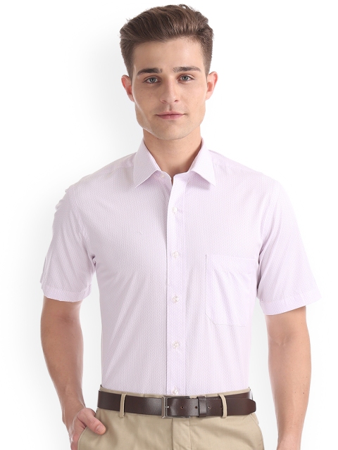 

Arrow Men Pink Regular Fit Self Design Formal Shirt