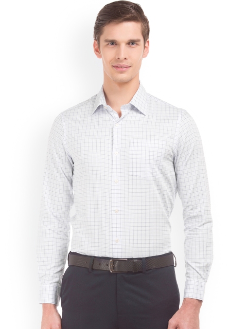 

Arrow Men White & Blue Slim Fit Checked Formal Shirt