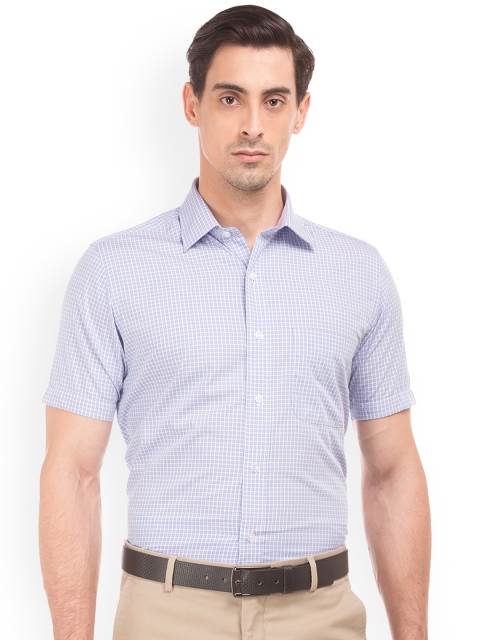 

Arrow Men Blue & Lavender Regular Fit Checked Formal Shirt