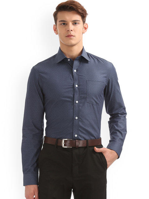 

Arrow Men Blue Slim Fit Printed Formal Shirt
