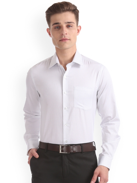 

Arrow Men White Slim Fit Printed Casual Shirt