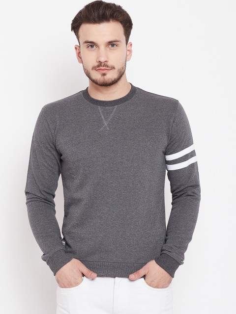 

American Crew Men Charcoal Solid Sweatshirt