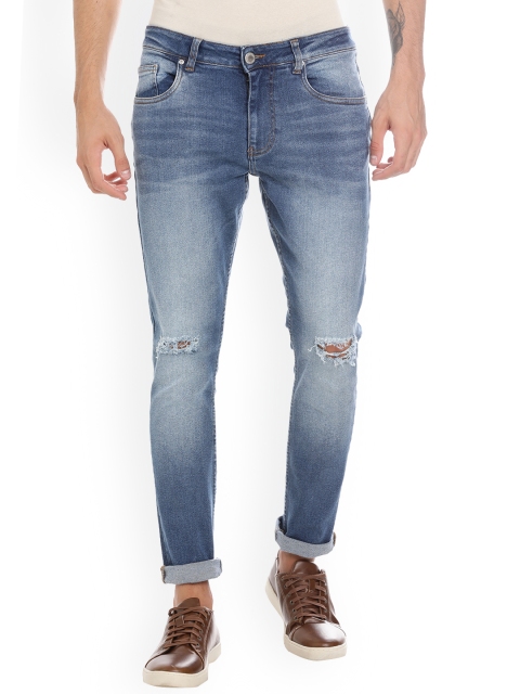 

Blue Saint Men Blue Skinny Fit Mid-Rise Slash Knee Stretchable Jeans