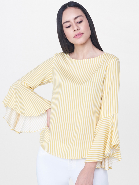 

AND Women Yellow & White Striped Top