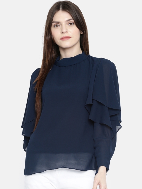 

AND Women Navy Blue Solid Top