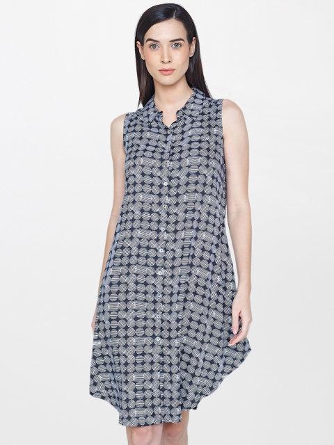 

AND Women Black Printed Shirt Dress