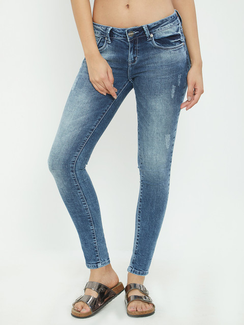 

Soie Women Blue Slim Fit Low-Rise Low Distress Jeans