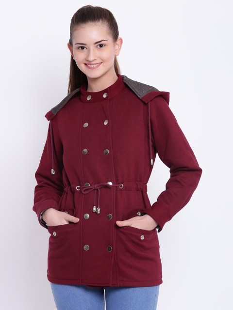 

Texco Women Maroon Solid Insulator Parka