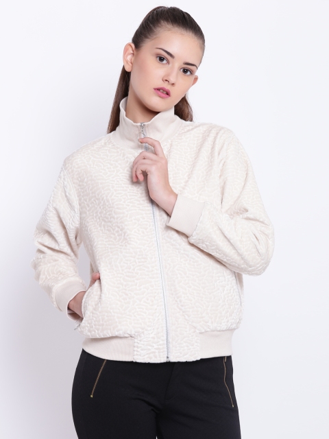 

Texco Women Off-White Solid Insulator Bomber