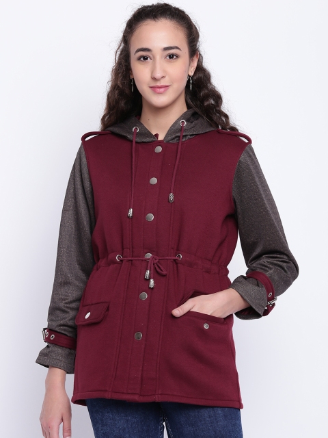 

Texco Women Maroon Solid Insulator Parka