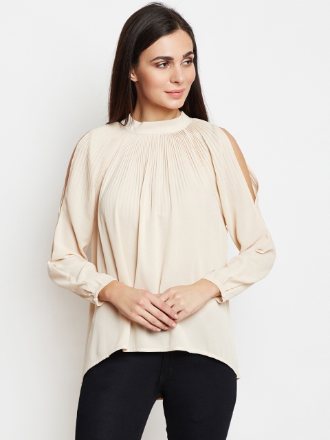 

Taanz Women Cream-Coloured Solid Top