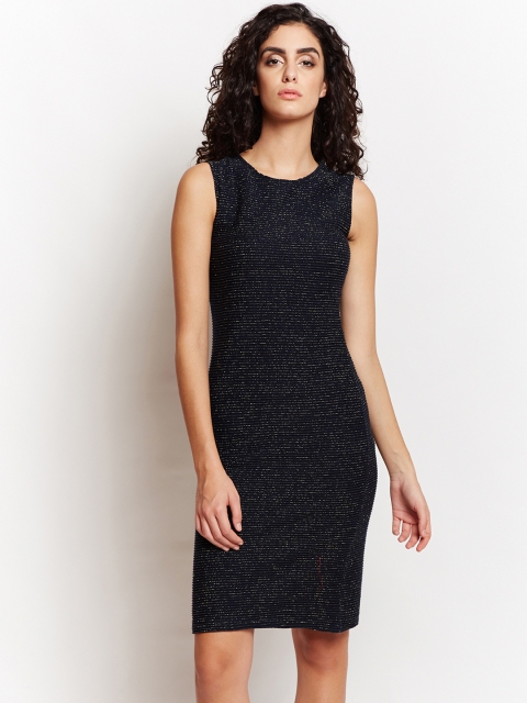 

Taanz Women Navy Blue Solid Bodycon Dress