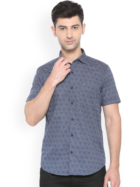 

Peter England Casuals Men Navy Blue & White Slim Fit Printed Casual Shirt