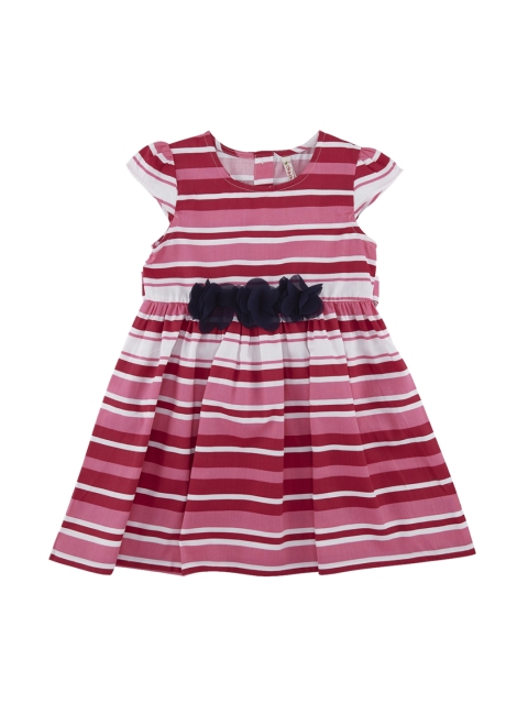

CHALK by Pantaloons Girls Off-White Striped Fit and Flare Dress