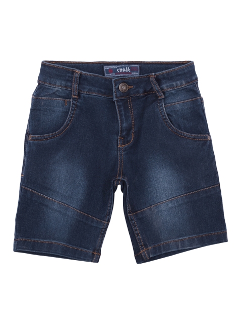 

CHALK by Pantaloons Boys Blue Solid Regular Fit Denim Shorts