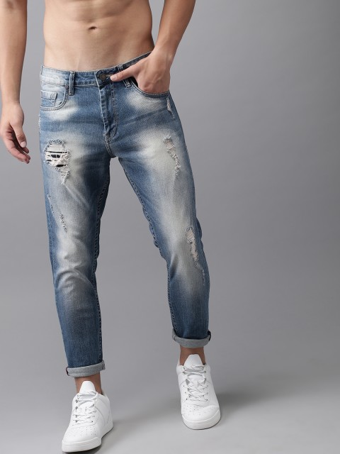 

HERE&NOW Men Blue Slim Tapered Fit Mid-Rise Mildly Distressed Jeans