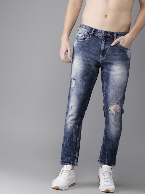 

HERE&NOW Men Blue Slim Tapered Fit Mid-Rise Mildly Distressed Jeans
