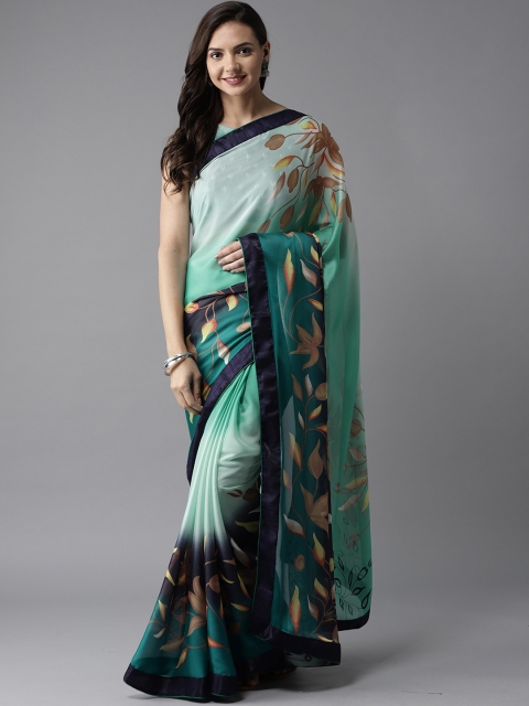 

SUTRAM Blue Printed Leheriya Saree