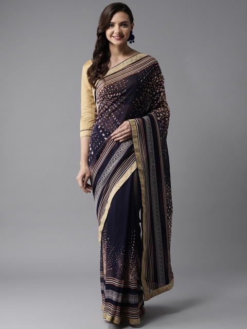 

SUTRAM Blue Printed Saree