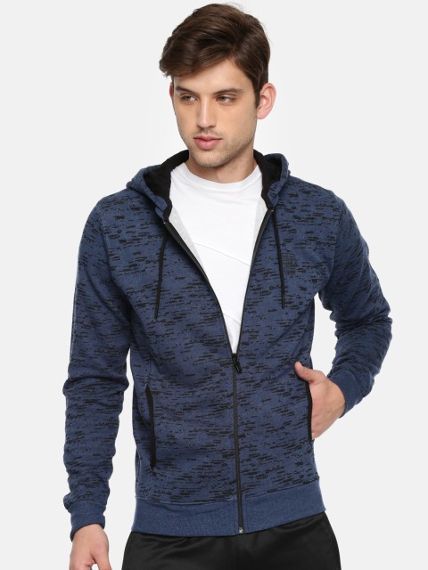 

Proline Active Men Navy Blue Printed Hooded Sweatshirt