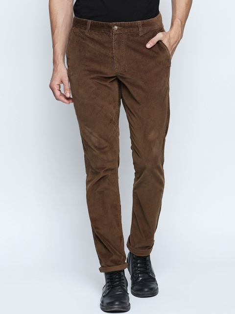 

Urban Ranger by pantaloons Men Brown Slim Fit Solid Corduroy Regular Trousers