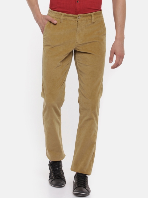 

Urban Ranger by pantaloons Men Khaki Slim Fit Solid Corduroy Regular Trousers