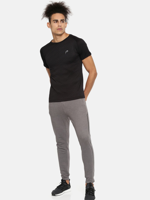 

Proline Active Men Black Self Design Round Neck T-shirt