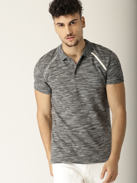 

United Colors of Benetton Men Grey Solid Polo Collar T-shirt