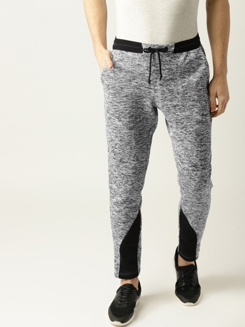 

United Colors of Benetton Grey Melange & Black Woven Design Joggers