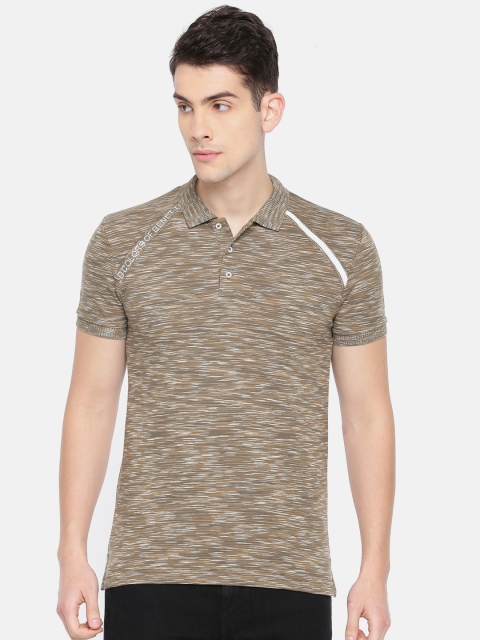 

United Colors of Benetton Men Brown Solid Polo Collar T-shirt