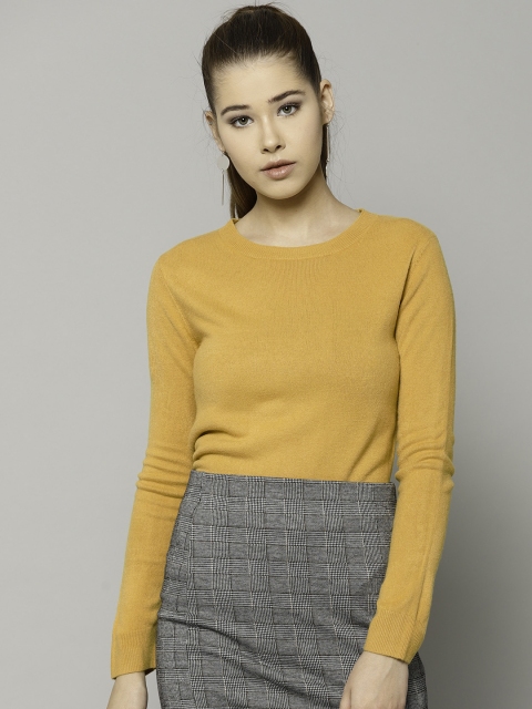 

Marks & Spencer Women Mustard Yellow Solid Pullover