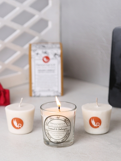 

Resonance White Seaweed & Ambergris Aromatic Votive Candle with 2 Ecofills