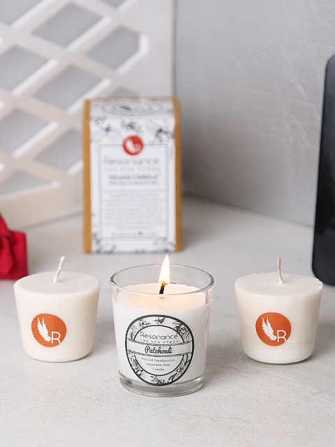

Resonance White Patchouli Aromatic Votive Candle with 2 Ecofills