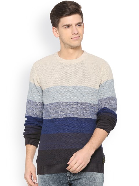 

Solly Jeans Co. Men Blue Striped Pullover