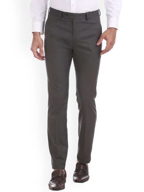 

Arrow Men Grey Slim Fit Solid Formal Trousers