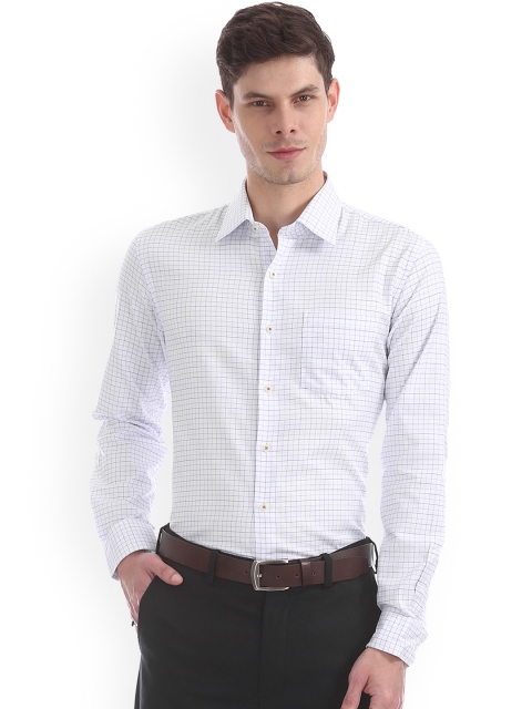 

Arrow Men White Slim Fit Checked Formal Shirt