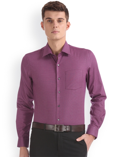 

Arrow Men Purple Slim Fit Self Design Formal Shirt