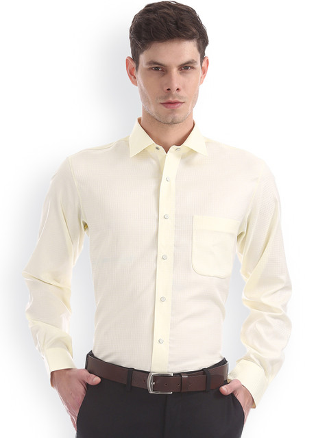 

Arrow Men Yellow Regular Fit Self Design Formal Shirt