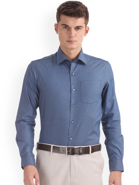 

Arrow Men Blue Slim Fit Self Design Formal Shirt