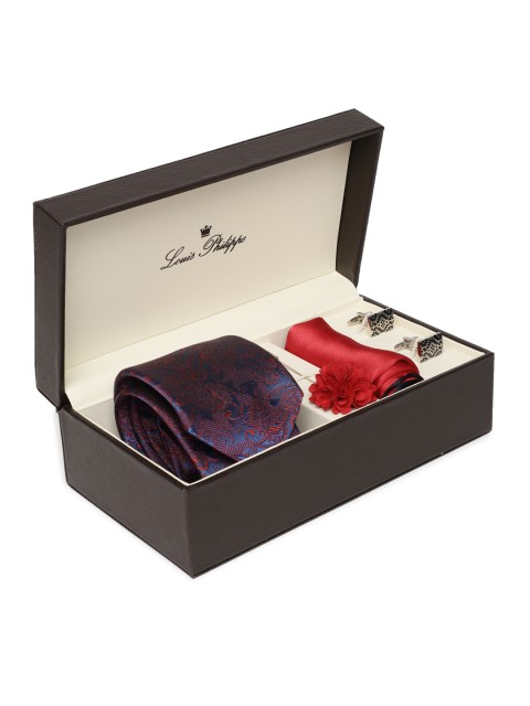 

Louis Philippe Men Accessory Gift Set, Red